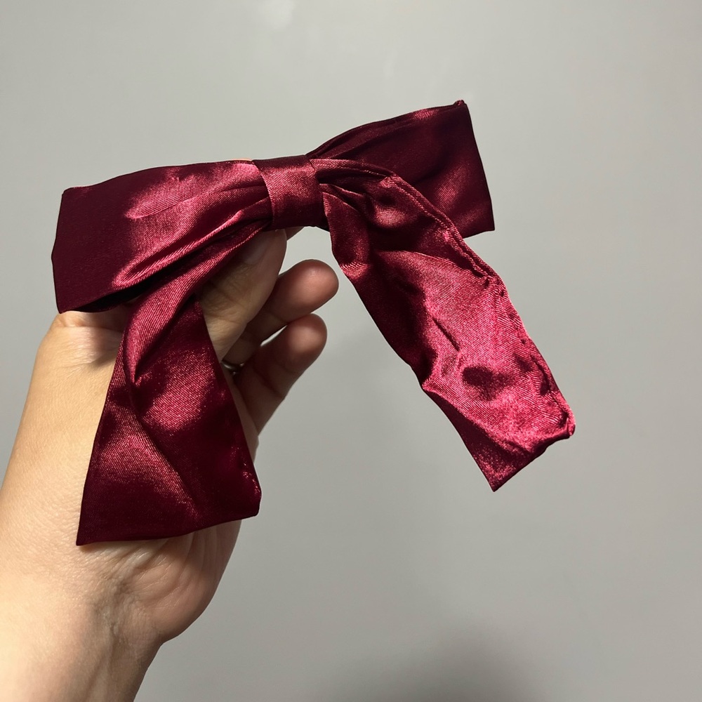 Elegant Burgundy Hair Bow